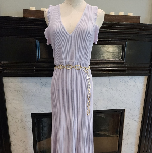 NWT Michael Michael Kors Lavender Mist Size Large Ribbed Dress - Picture 6 of 16